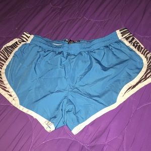 Blue workout shorts